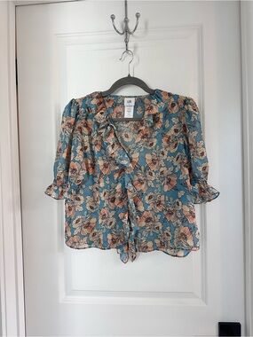 CAbi Floral Ruffle Blouse